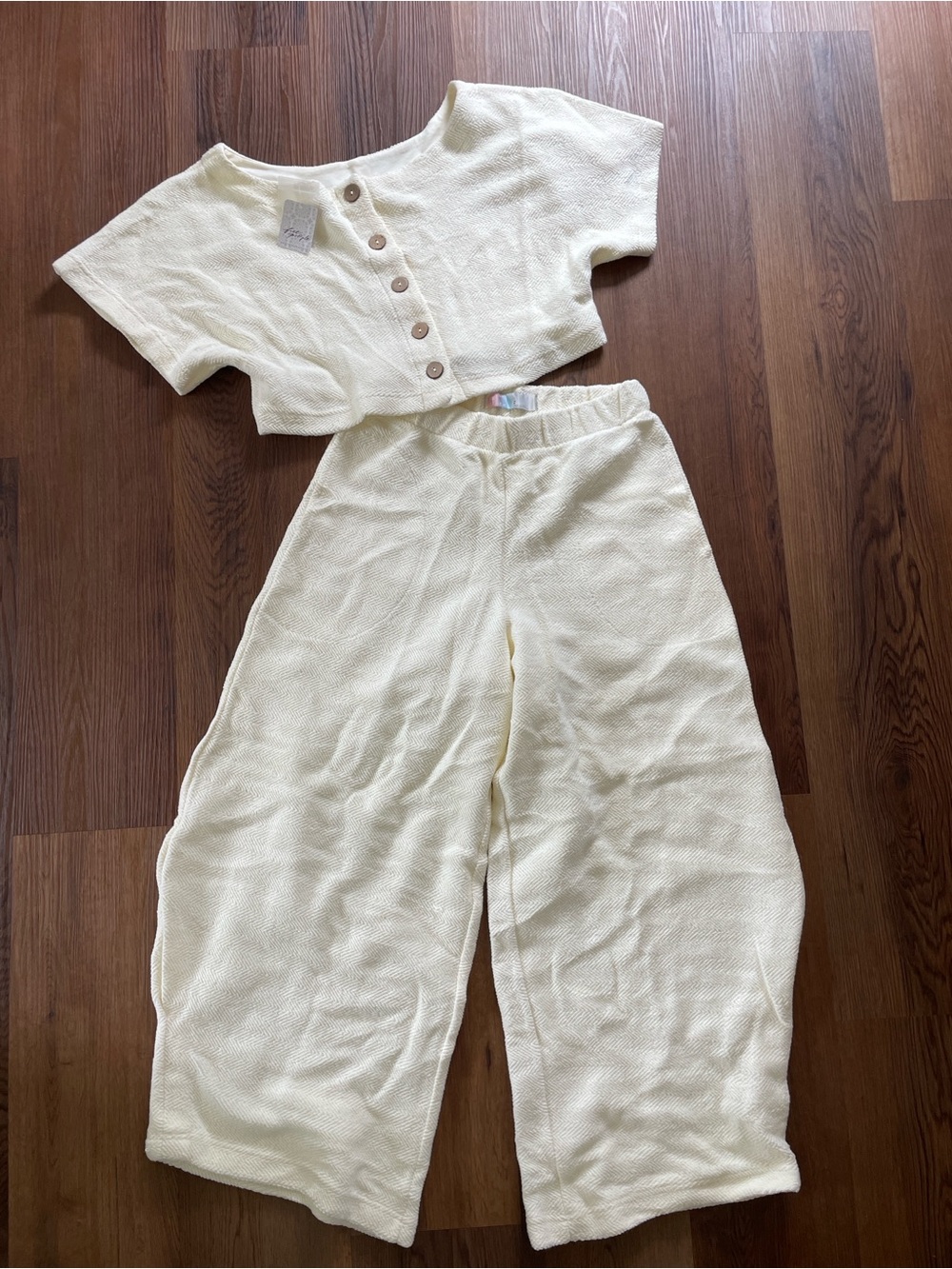 Free People Beach Cream Textured Sweater Set